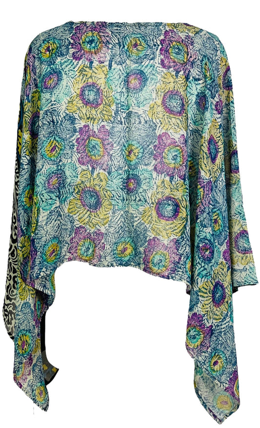 PRG6613 Sheer Avatar Pure Silk Capelet Poncho - Velora