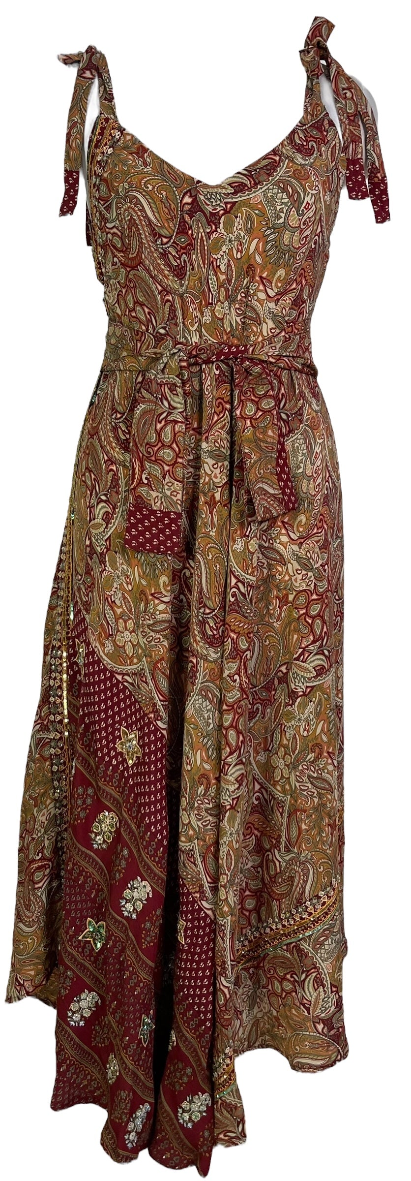 PRC7245 Avatar Pure Silk Maxi Dress with Belt - Velora