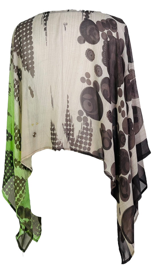 PRG7527 Sheer Avatar Pure Silk Capelet Poncho - Velora