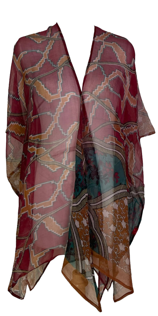 PRG6856 Sheer Avatar Pure Silk Cardigan - Velora
