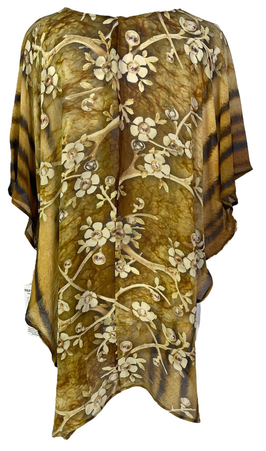PRG7060 Sheer Avatar Pure Silk Waterfall Top - Velora