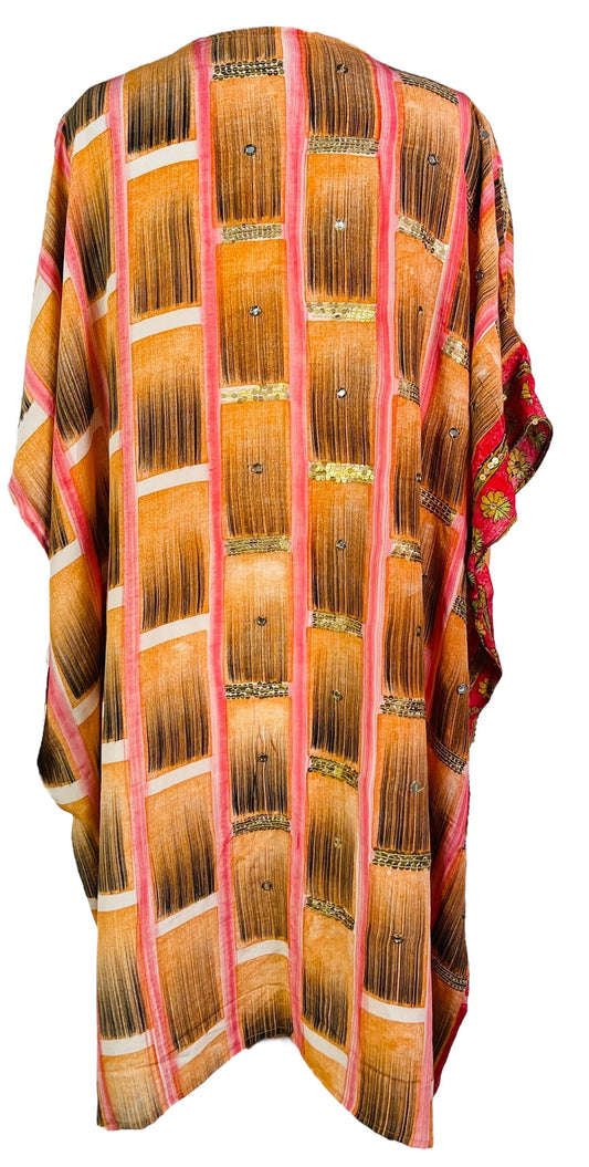 PRC6764 Avatar Pure Silk Midi Length Kaftan - Velora