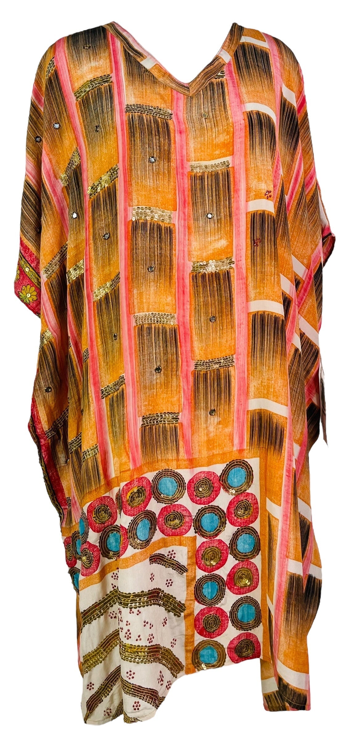 PRC6764 Avatar Pure Silk Midi Length Kaftan - Velora