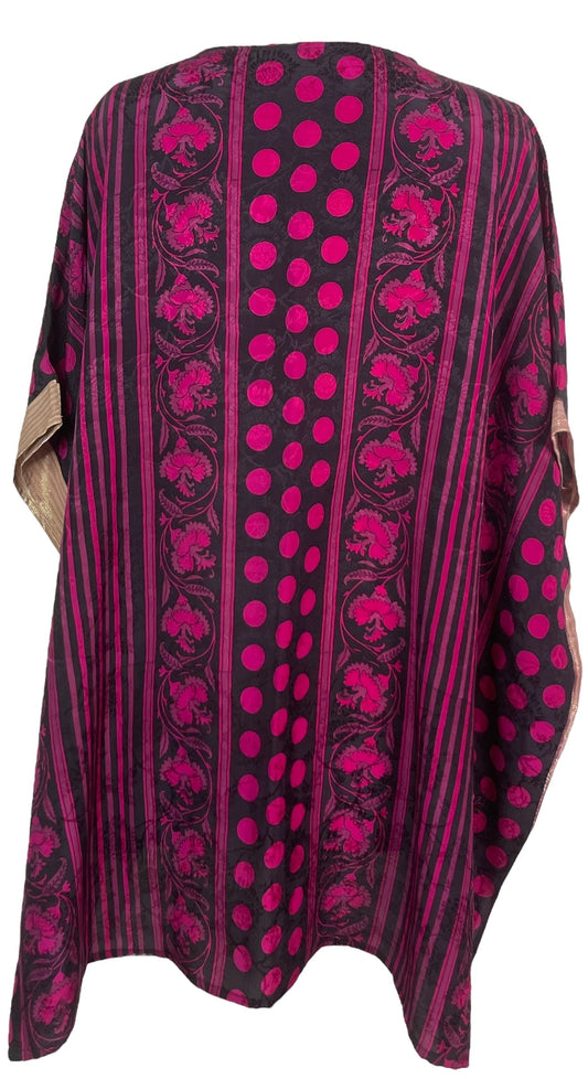 PRC7504 Avatar Pure Silk Short Kaftan Tunic with Slits - Velora