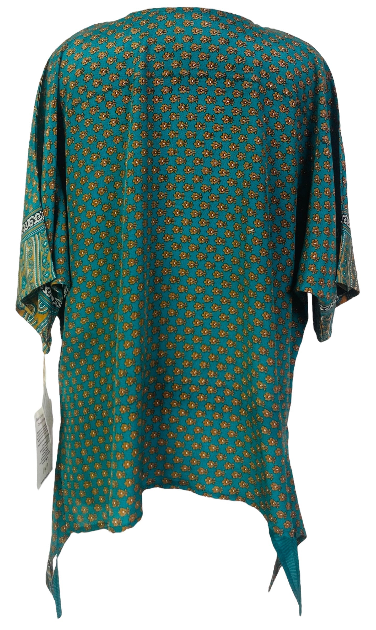 PRC7612 Avatar Pure Silk Long Tunic with Side Ties - Velora