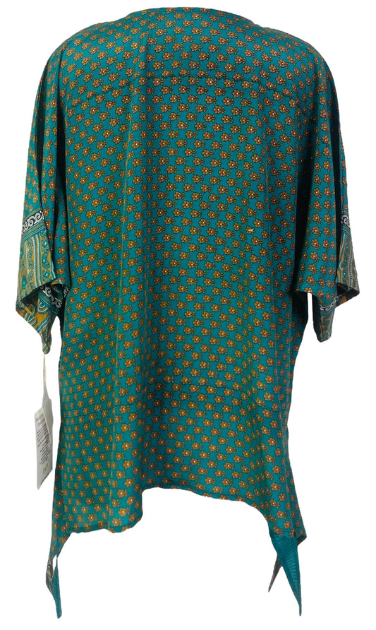 PRC7612 Avatar Pure Silk Long Tunic with Side Ties - Velora