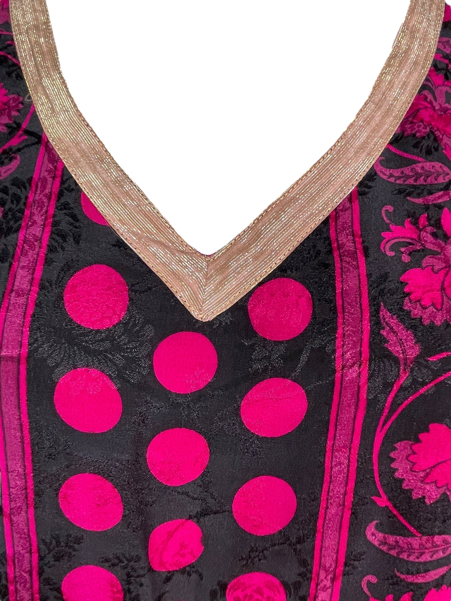 PRC7504 Avatar Pure Silk Short Kaftan Tunic with Slits - Velora