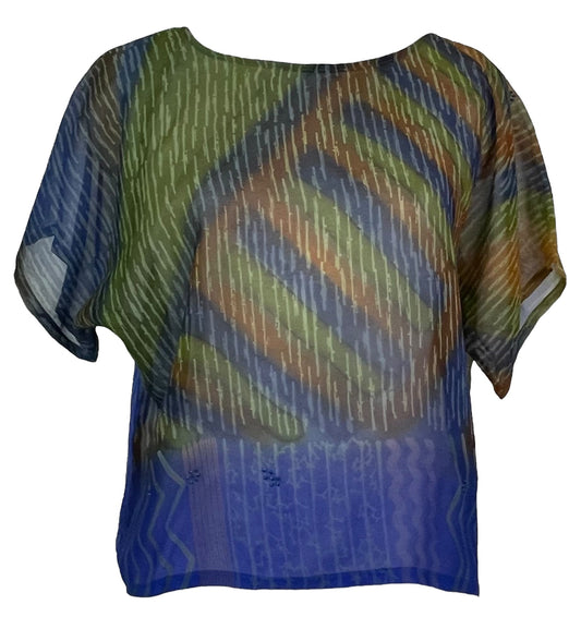 PRG5510 Sheer Avatar Pure Silk Boxy Top - Velora