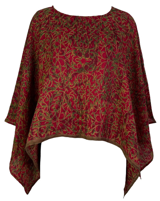 PRC7285 Avatar Pure Silk Capelet Poncho - Velora