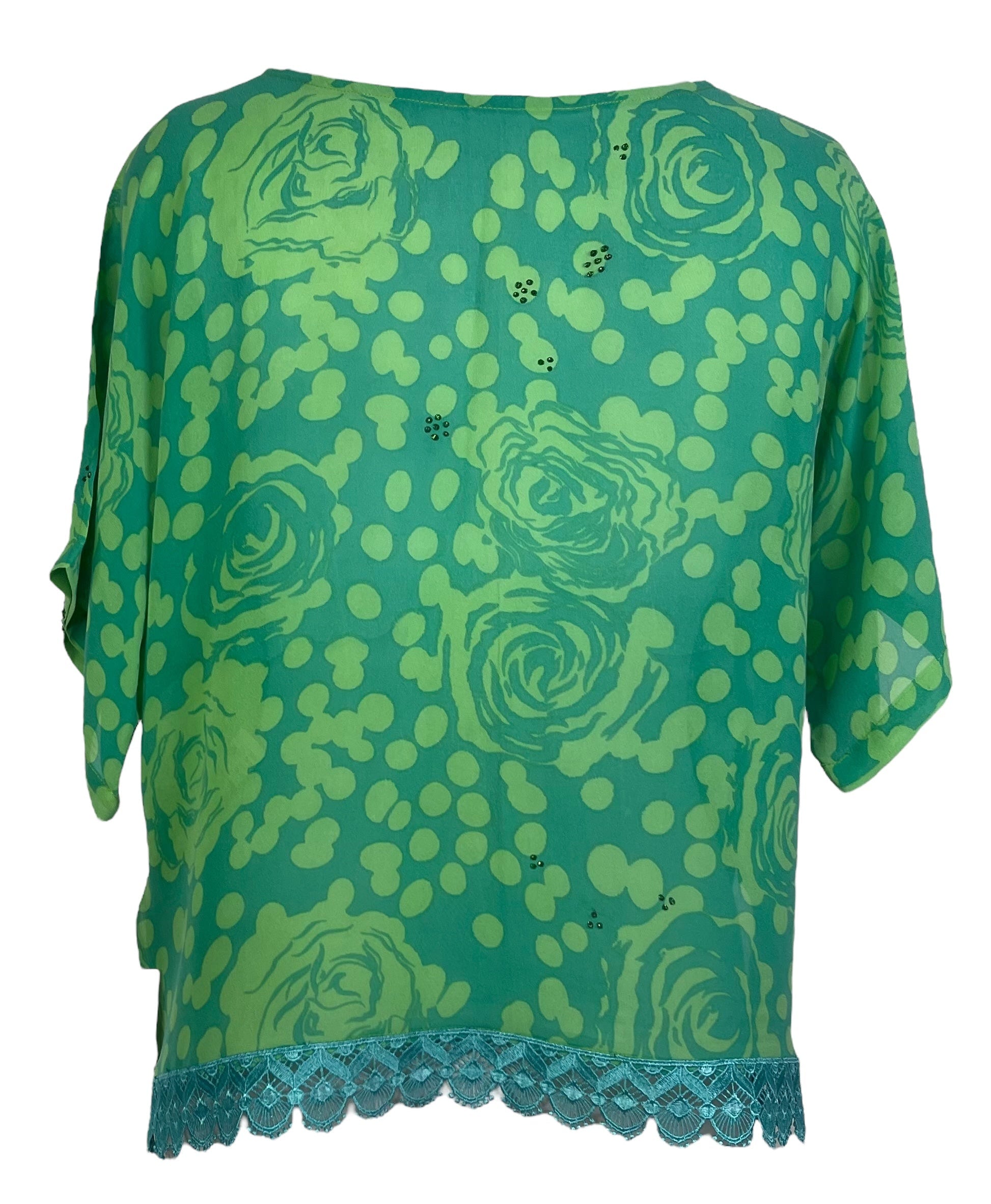 PRG5400 Sheer Avatar Pure Silk Side Slit Top - Velora