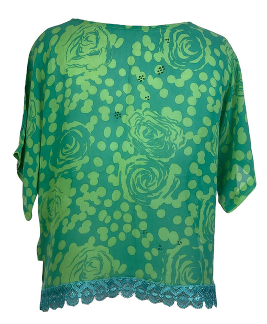 PRG5400 Sheer Avatar Pure Silk Side Slit Top - Velora
