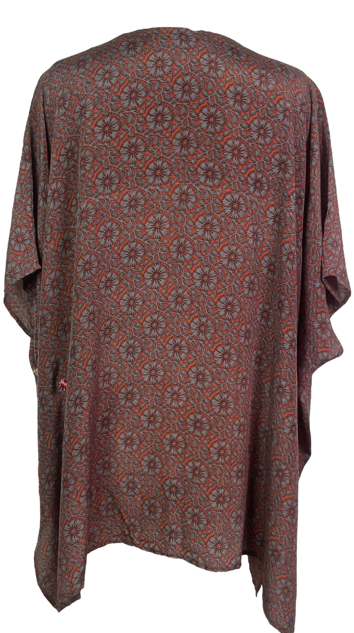 PRC7702 Avatar Pure Silk Short Kaftan Tunic with Slits - Velora