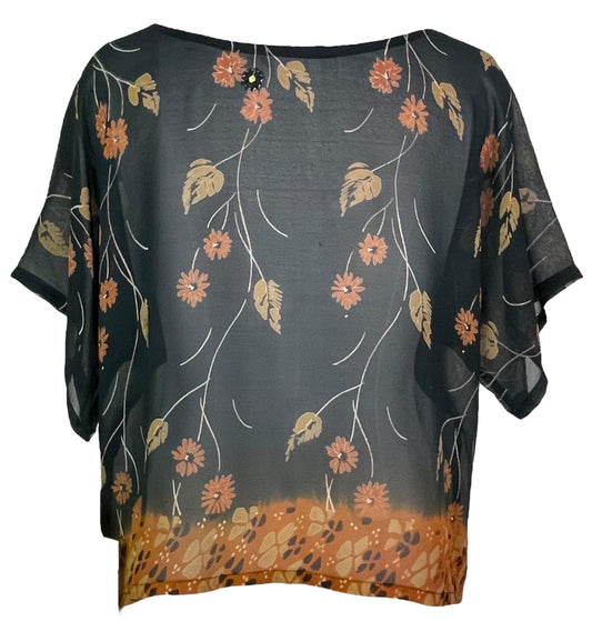 PRG5712 Sheer Avatar Pure Silk Boxy Top - Velora