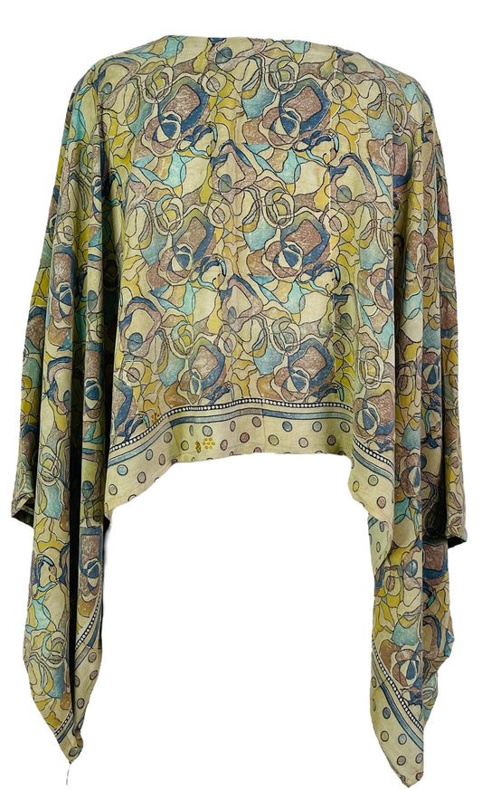 PRC7291 Avatar Pure Silk Kimono-Sleeved Top - Velora
