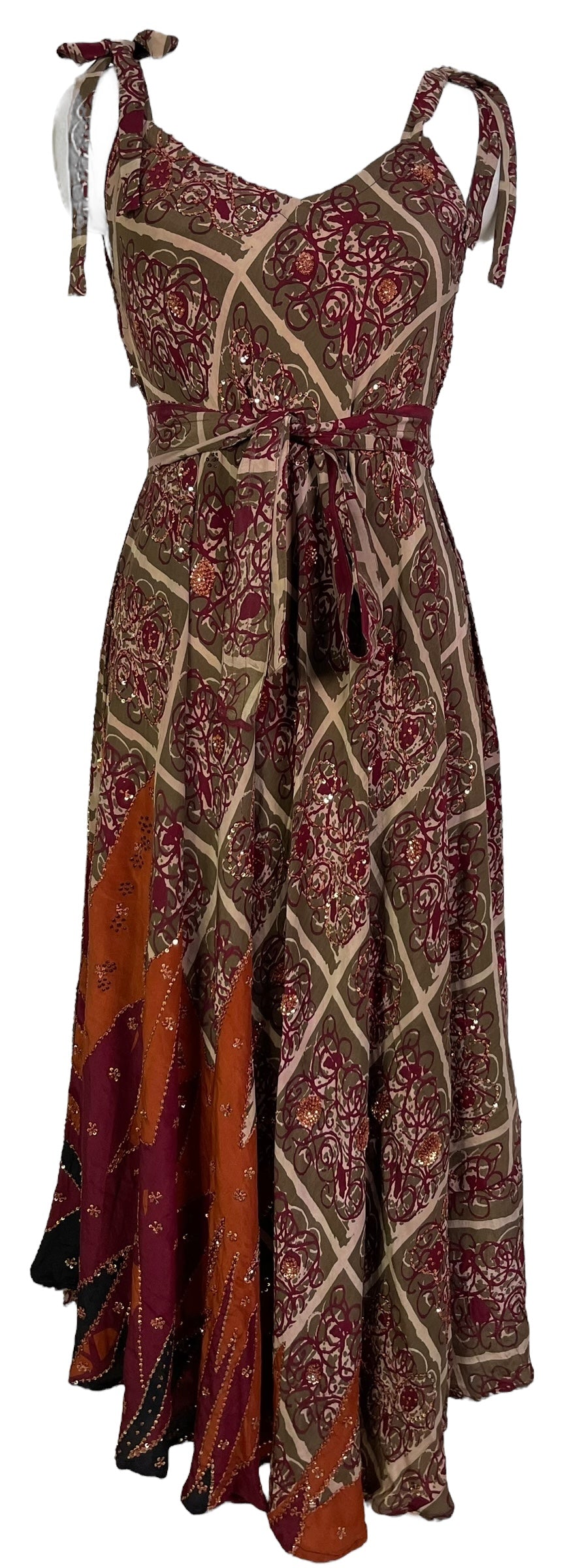 PRC7229 Avatar Pure Silk Maxi Dress with Belt - Velora