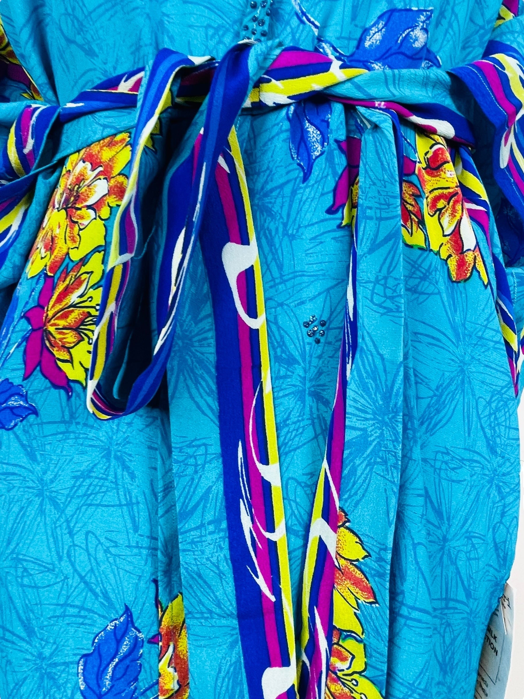 PRC7512 Avatar Pure Silk Kimono-Sleeved Jacket with Belt - Velora