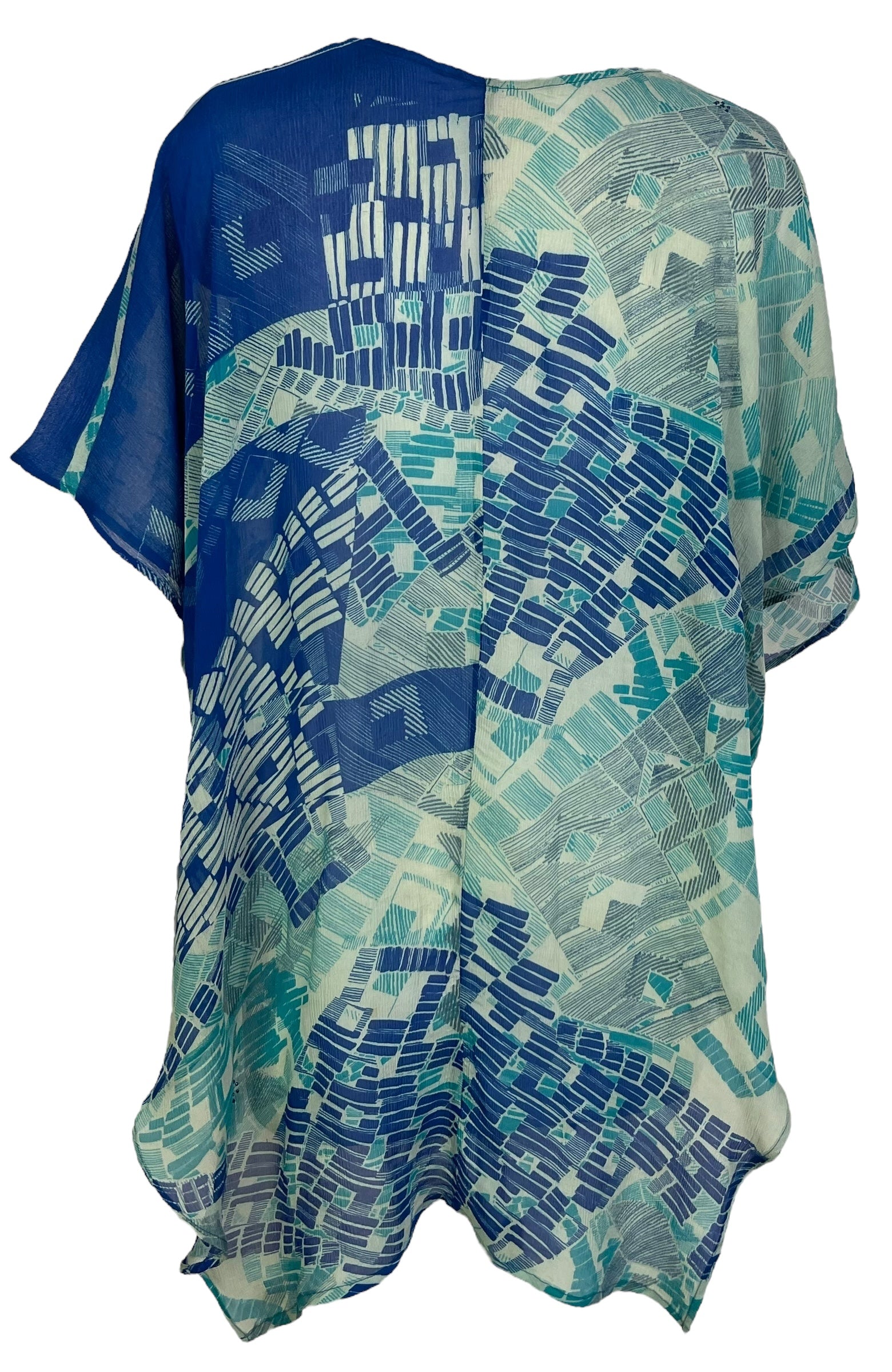 PRG7102 Sheer Avatar Pure Silk Waterfall Top - Velora
