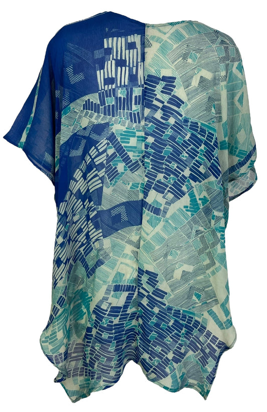 PRG7102 Sheer Avatar Pure Silk Waterfall Top - Velora