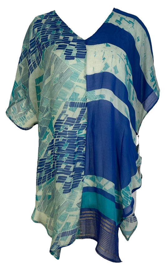 PRG7102 Sheer Avatar Pure Silk Waterfall Top - Velora