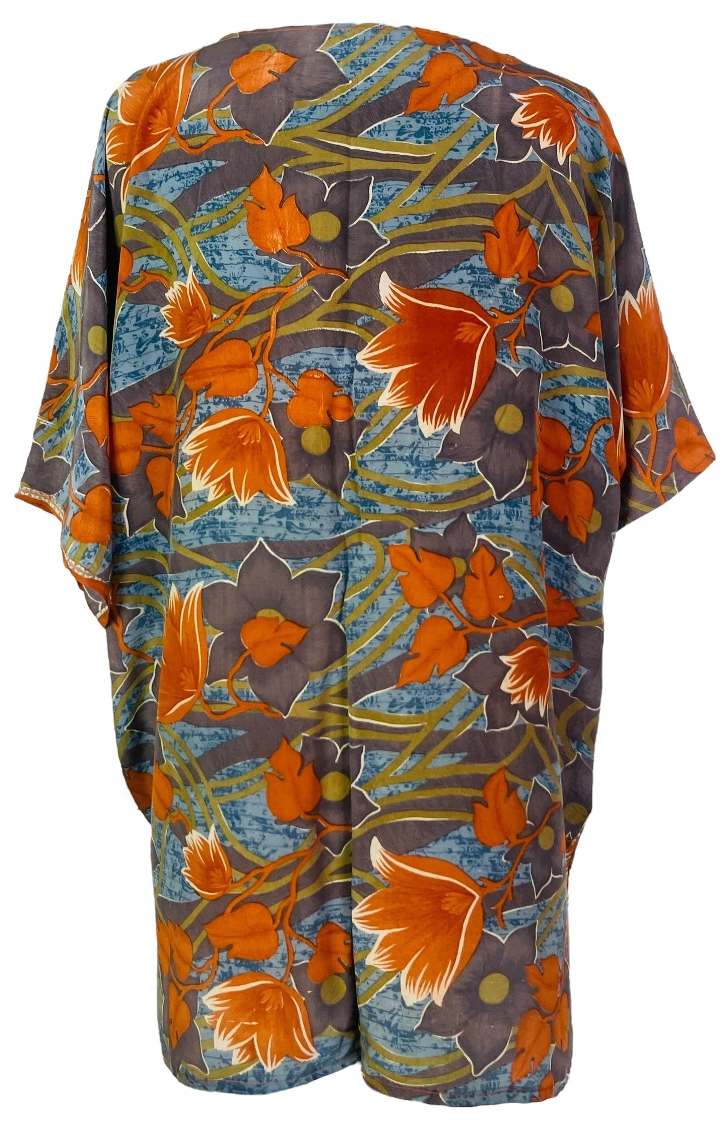 PRC7520 Avatar Pure Silk Kimono-Sleeved Jacket with Belt - Velora