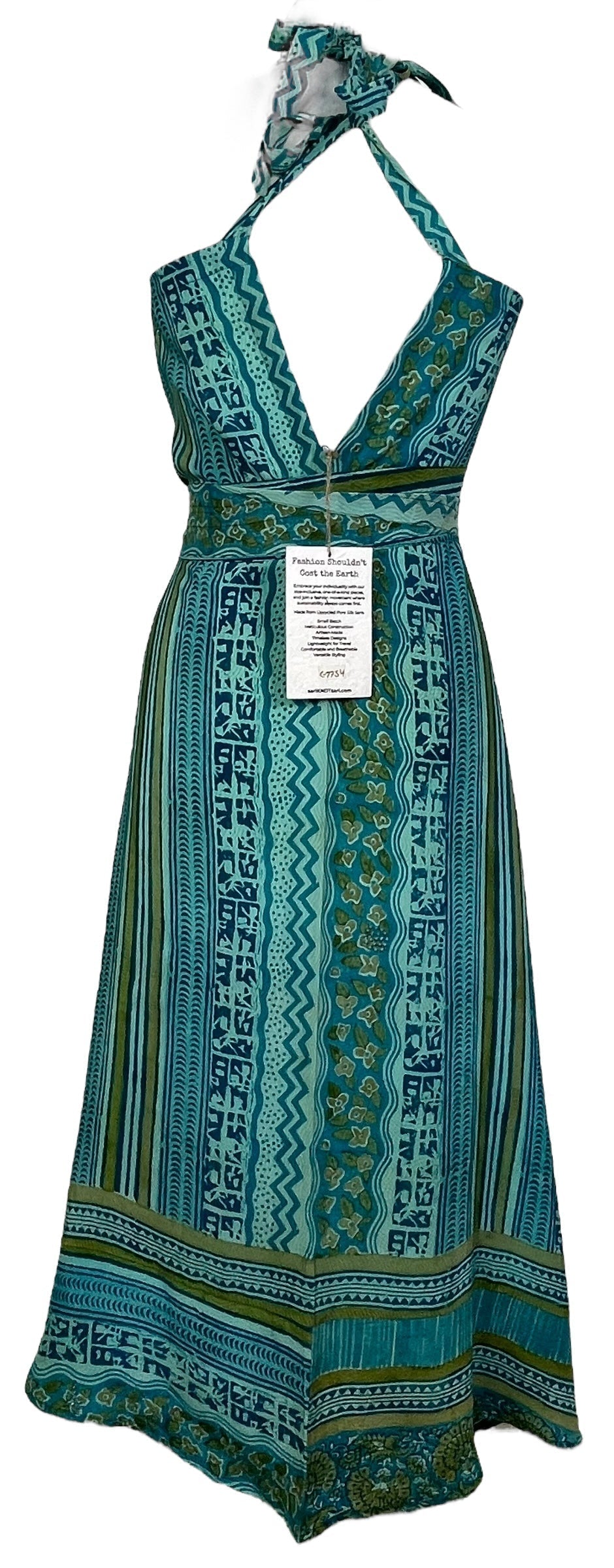 PRC7754 Avatar Pure Silk Maxi Dress with Belt - Velora