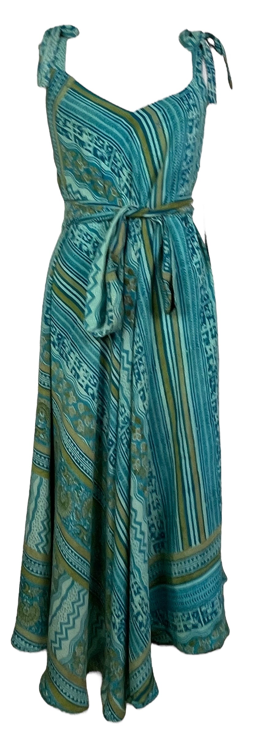 PRC7754 Avatar Pure Silk Maxi Dress with Belt - Velora