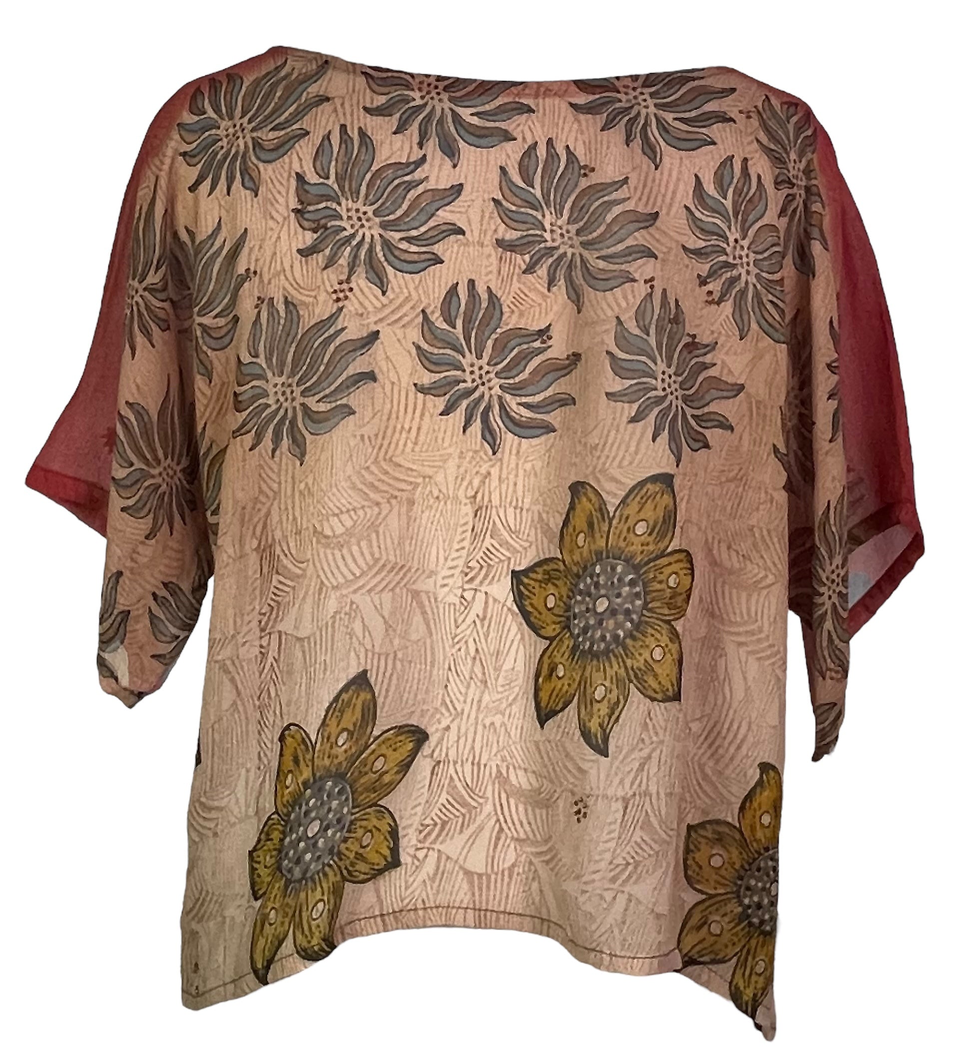 PRG4896 Sheer Avatar Pure Silk Boxy Top - Velora