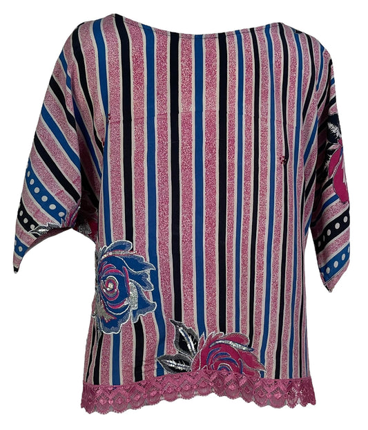 PRC6652 Avatar Pure Silk Side Slit Top - Velora