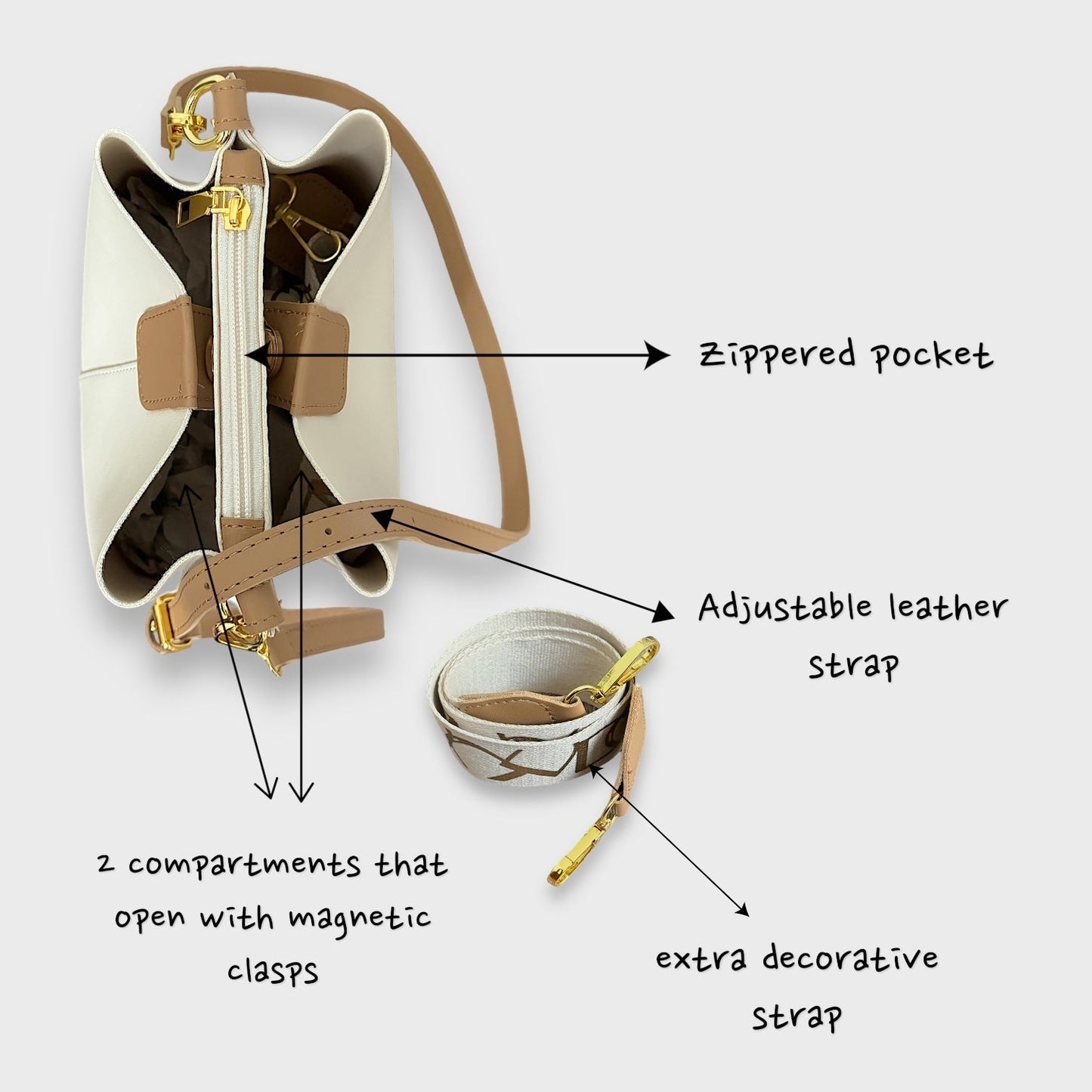 Luna bag by Rotta - Bucket bag vegan leather rottaofficial