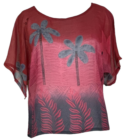 PRG4896 Sheer Avatar Pure Silk Boxy Top - Velora