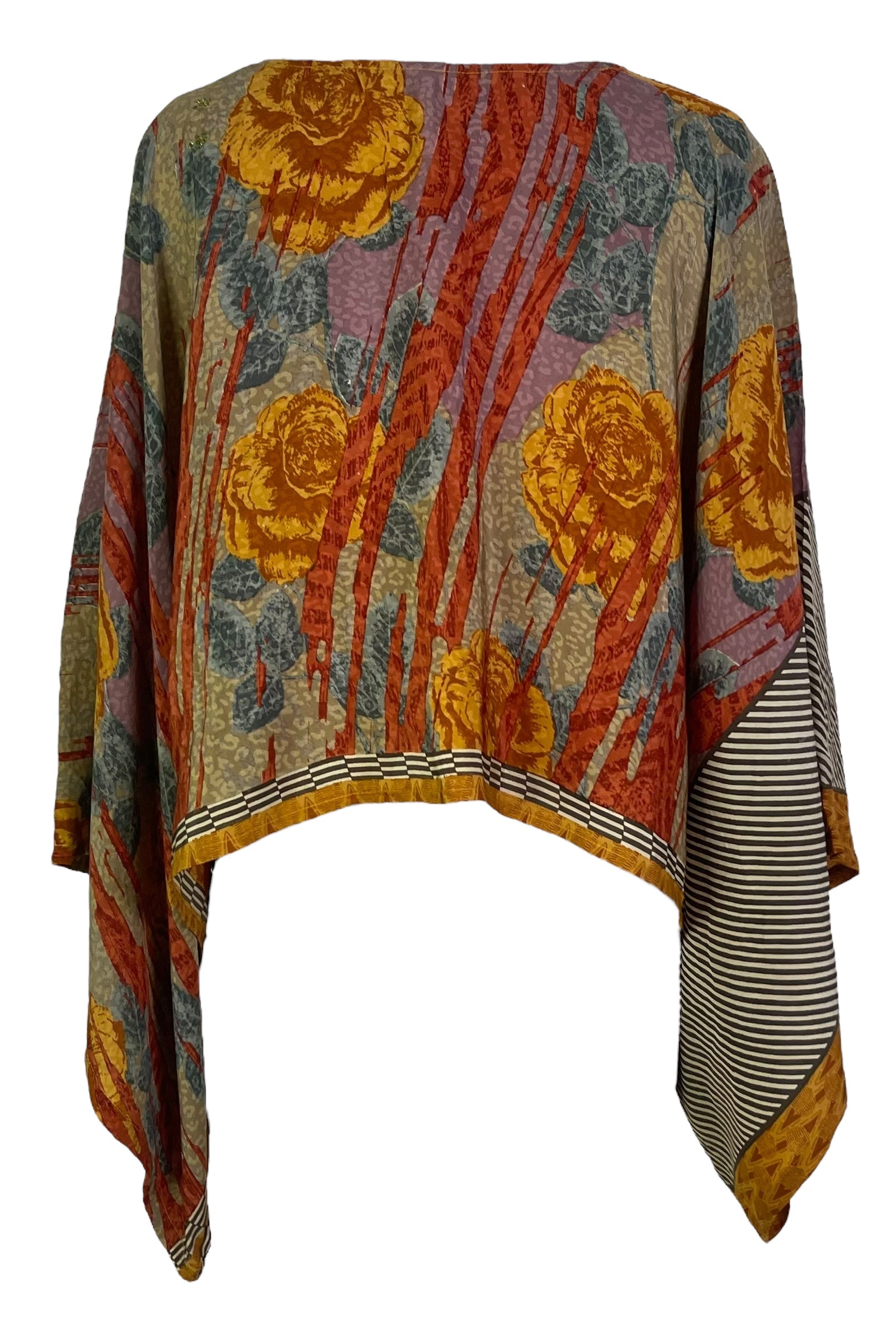 PRC6702 Avatar Pure Silk Kimono-Sleeved Top - Velora