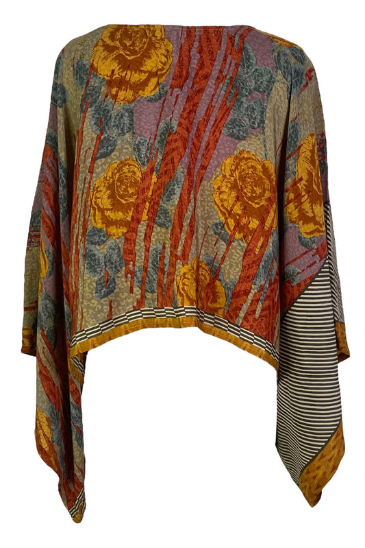 PRC6702 Avatar Pure Silk Kimono-Sleeved Top - Velora