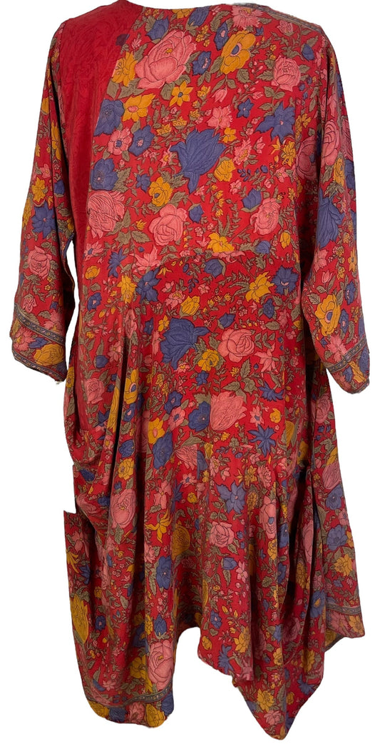 PRC7164 Avatar Pure Silk Sculptural Long Tunic Dress - Velora