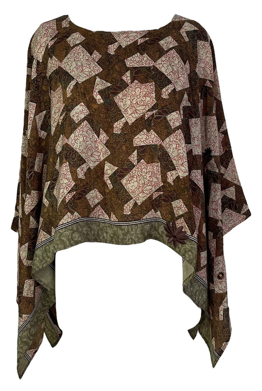 PRC7283 Avatar Pure Silk Capelet Poncho - Velora