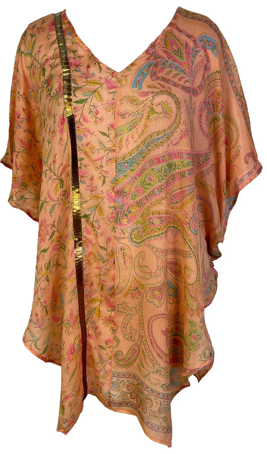 PCH6997 Very Sheer Avatar Pure Silk Waterfall Top - Velora