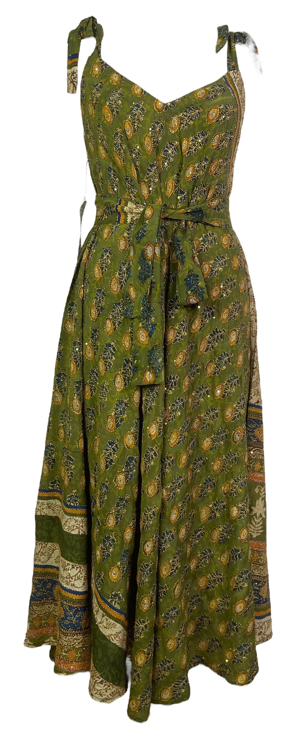 PRC7759 Avatar Pure Silk Maxi Dress with Belt - Velora