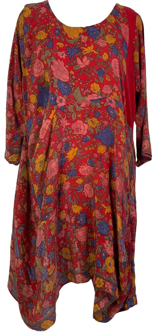 PRC7164 Avatar Pure Silk Sculptural Long Tunic Dress - Velora