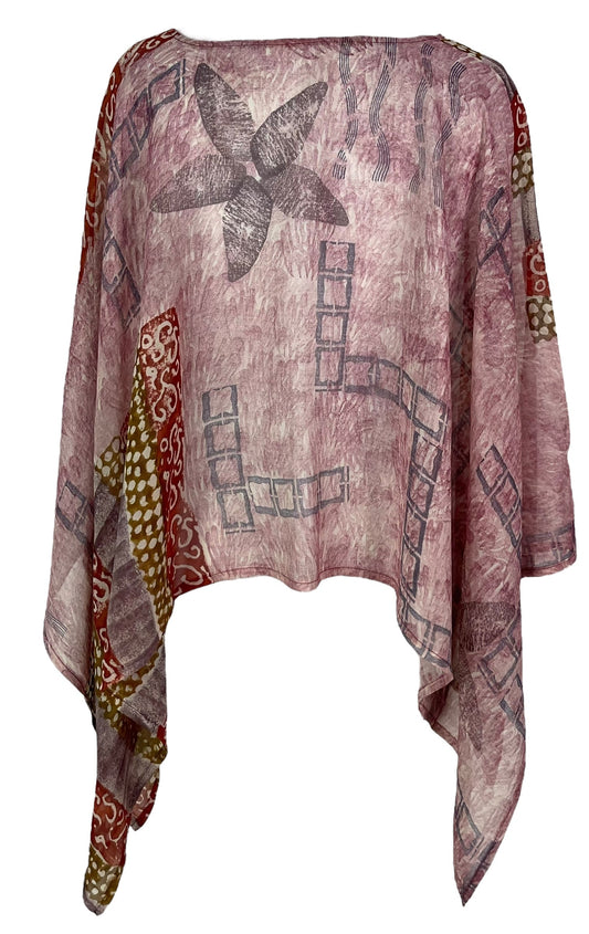 PRG7049 Sheer Avatar Pure Silk Capelet Poncho - Velora
