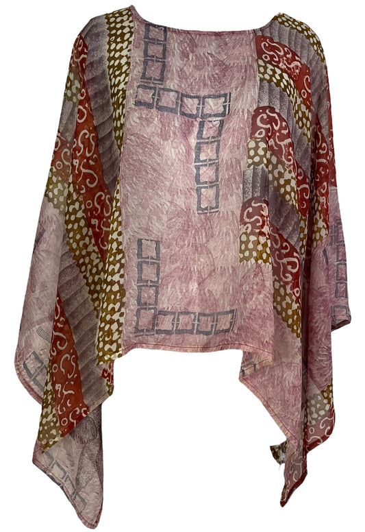 PRG7049 Sheer Avatar Pure Silk Capelet Poncho - Velora