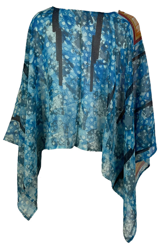 PRG7050 Sheer Avatar Pure Silk Capelet Poncho - Velora