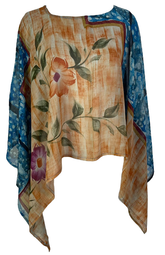 PRG7050 Sheer Avatar Pure Silk Capelet Poncho - Velora