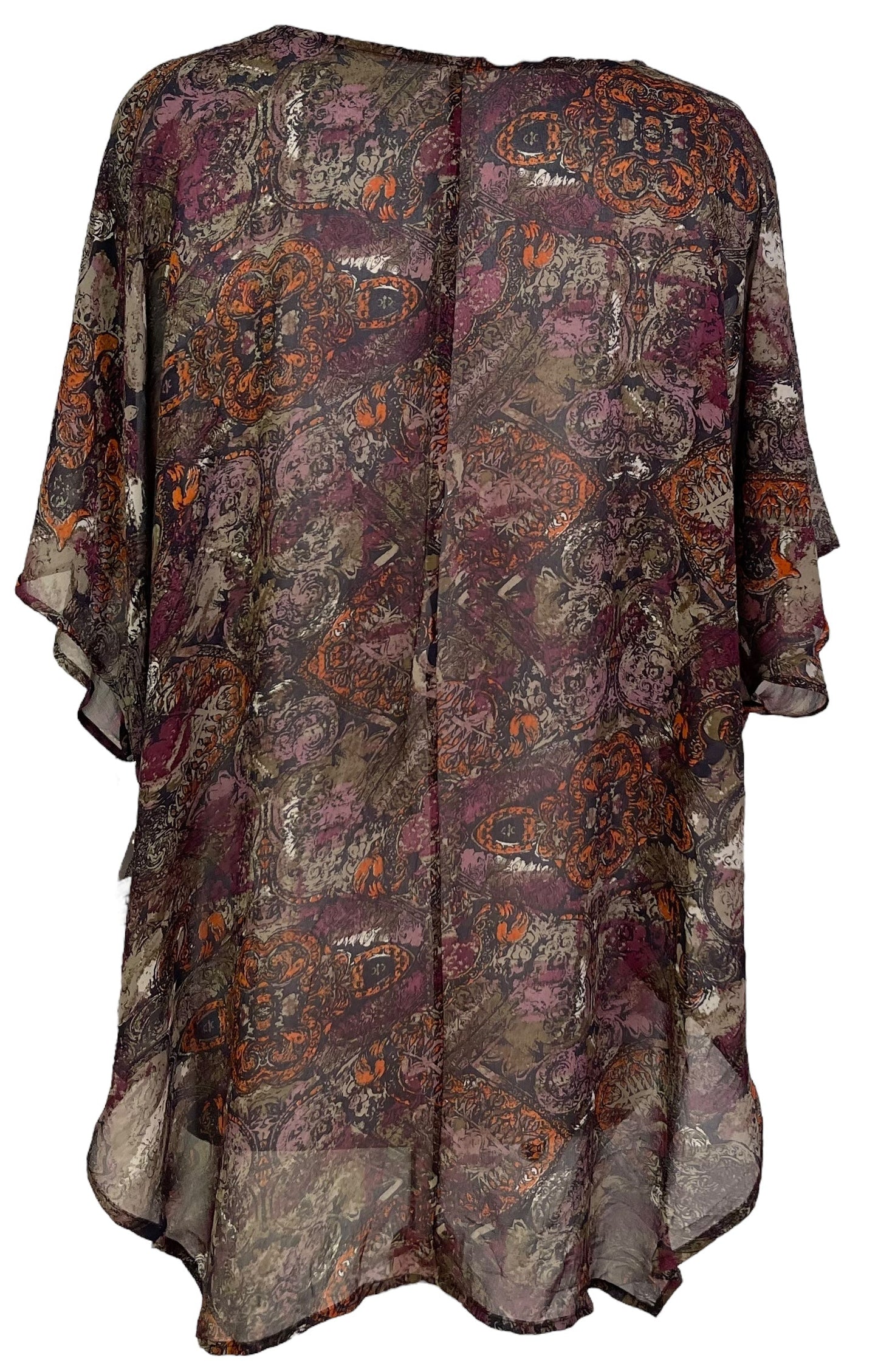 PRG7096 Sheer Avatar Pure Silk Waterfall Top - Velora