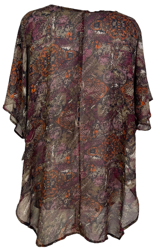 PRG7096 Sheer Avatar Pure Silk Waterfall Top - Velora