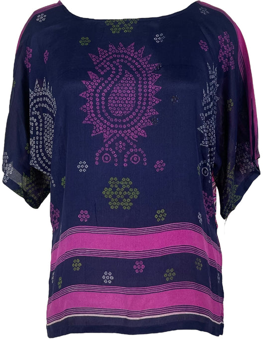 PRC6191 Avatar Pure Silk Side Slit Top - Velora