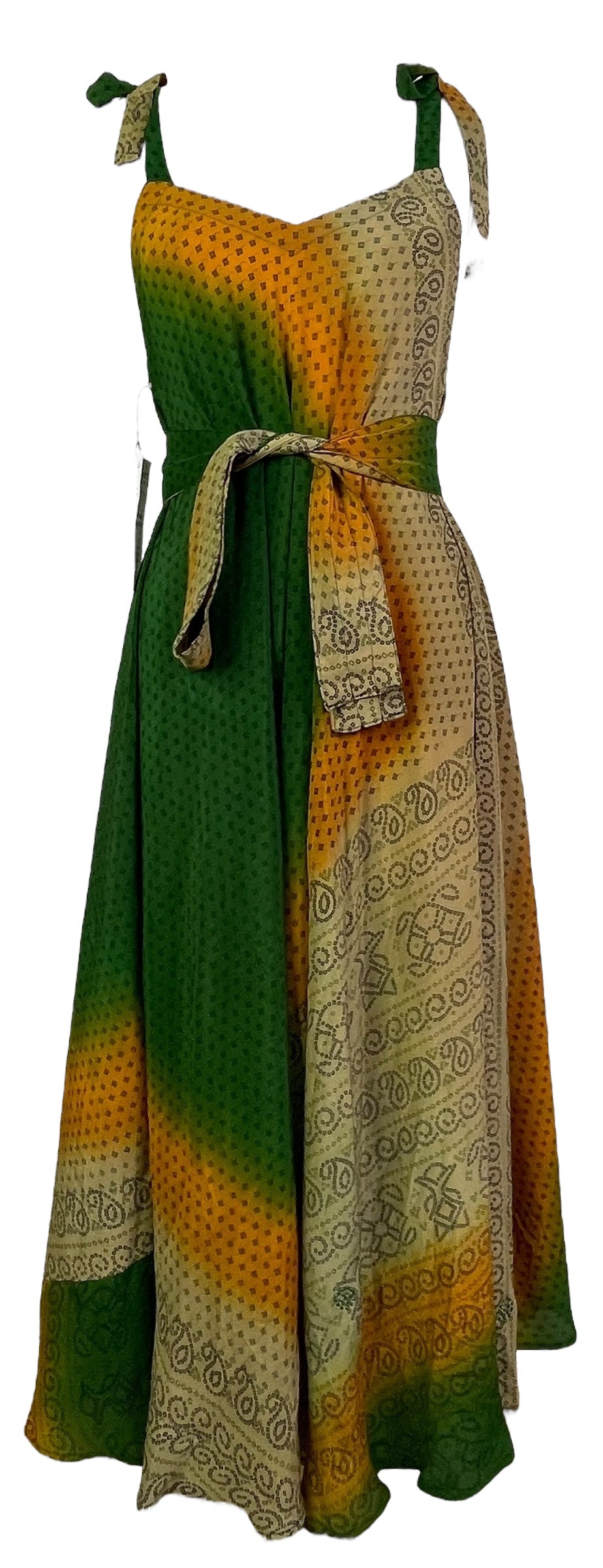 PRC7667 Avatar Pure Silk Maxi Dress with Belt - Velora