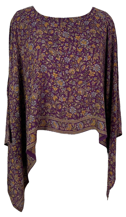 PRC7154 Avatar Pure Silk Capelet Poncho - Velora