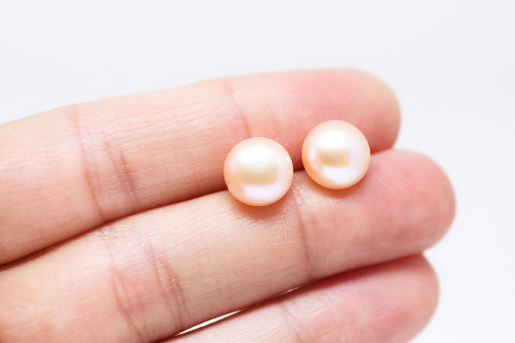 Pink Pearl Stud Earrings 10mm - Velora Luxury Fashion
