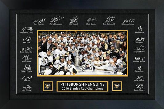 Pittsburgh Penguins 2016 Stanley Cup Replica Signature Frame - Velora Luxury Fashion