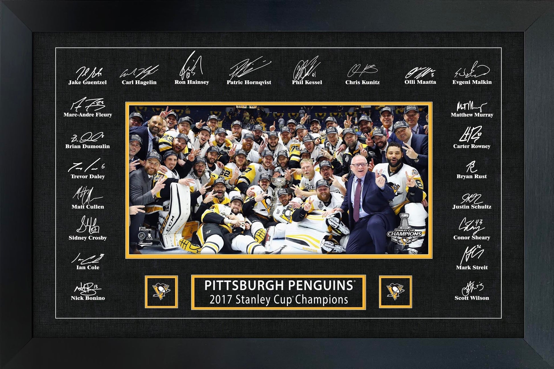 Pittsburgh Penguins 2017 Stanley Cup Replica Signature Frame - Velora Luxury Fashion