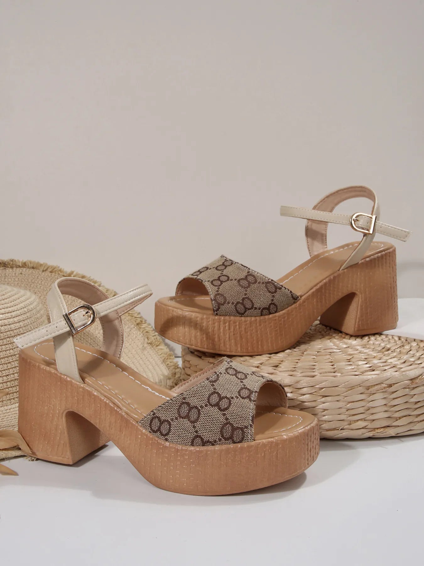 Platform Block Heel Ankle Strap Sandals - Velora Luxury Fashion